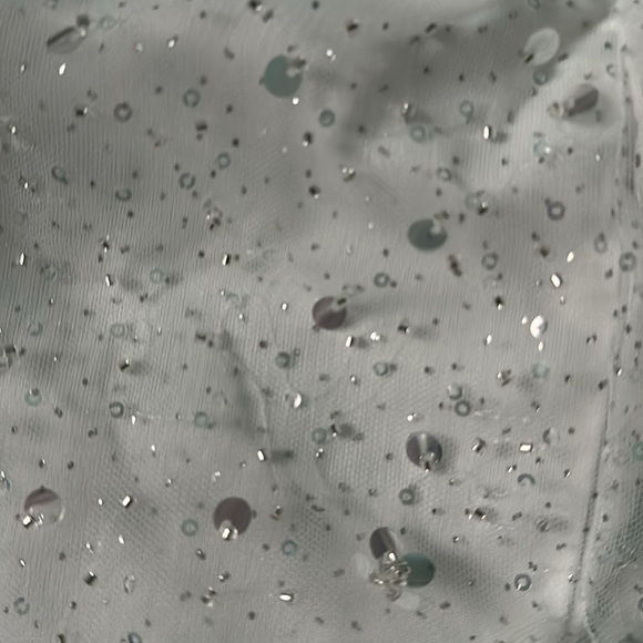 Lucy in the sky white glitter mesh mini dress - Picture 3 of 5